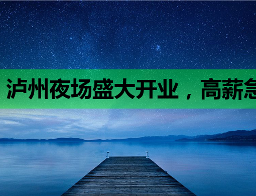 泸州夜场盛大开业，高薪急聘优秀人才共创辉煌