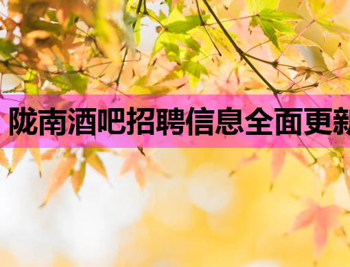 陇南酒吧招聘信息全面更新，诚邀英才共创美好夜生活