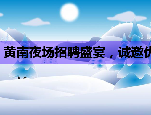 黄南夜场招聘盛宴，诚邀优秀人才共谋发展
