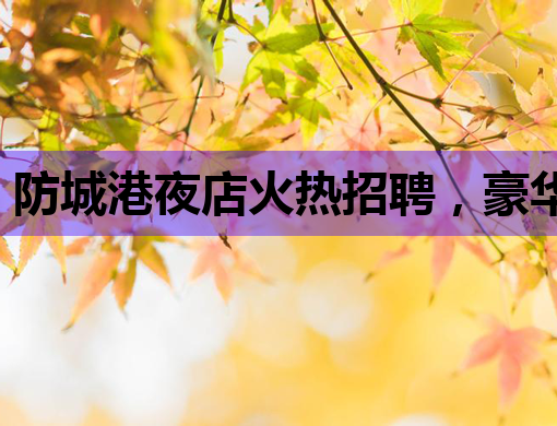 防城港夜店火热招聘，豪华夜生活等你来体验！