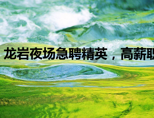 龙岩夜场急聘精英，高薪职位等你来挑战！