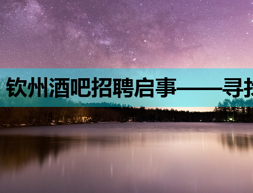 钦州酒吧招聘启事——寻找热爱夜生活的你！