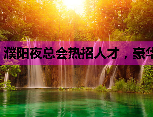 濮阳夜总会热招人才，豪华场所诚邀您的加入！