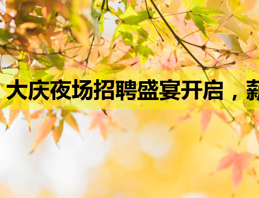 大庆夜场招聘盛宴开启，薪资待遇优厚，职位众多等你挑选！