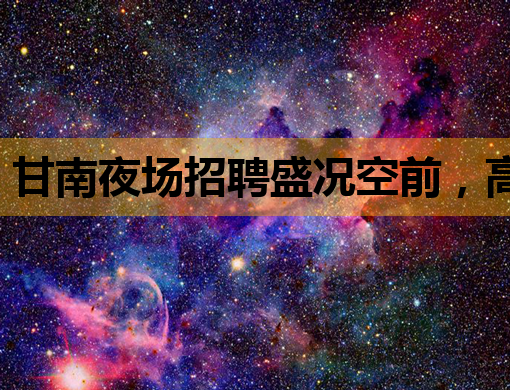 甘南夜场招聘盛况空前，高薪职位等你来挑战！