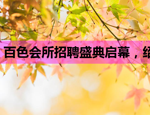百色会所招聘盛典启幕，绍兴夜场模特与抚顺KTV公关同步热招！