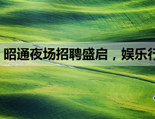 昭通夜场招聘盛启，娱乐行业新机遇等你来