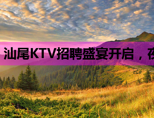 汕尾KTV招聘盛宴开启，夜生活新星等你来闪耀