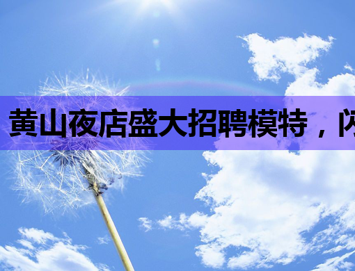 黄山夜店盛大招聘模特，闪耀夜生活等你来