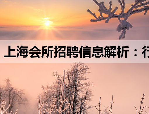 上海会所招聘信息解析：行业趋势与求职指南