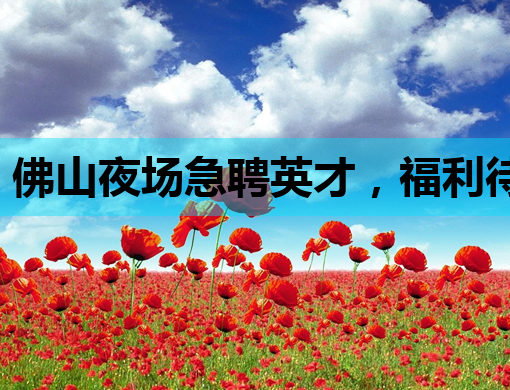 佛山夜场急聘英才，福利待遇优厚，机会难得！